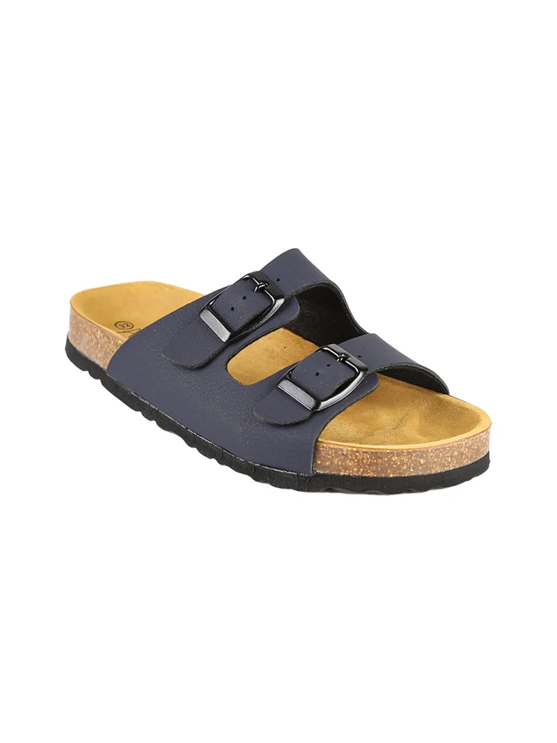 Ciabatte da ragazzo con fibbie - blu scuro