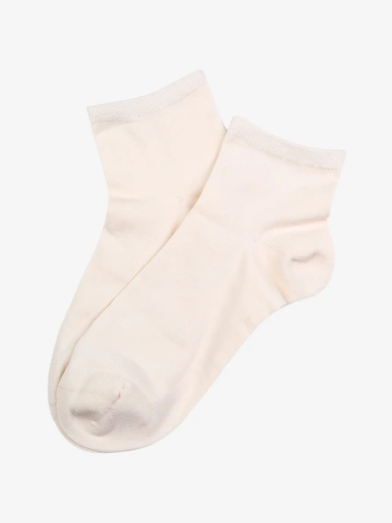 Calze corte da donna in cotone elasticizzato - beige