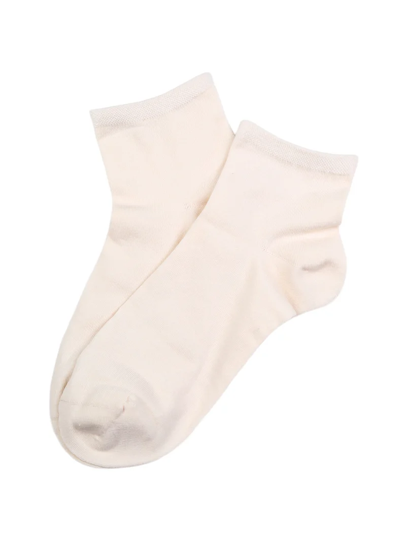 Calze corte da donna in cotone elasticizzato - beige