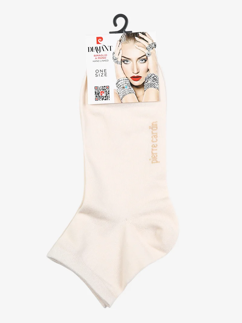 Calze corte da donna in cotone elasticizzato - beige