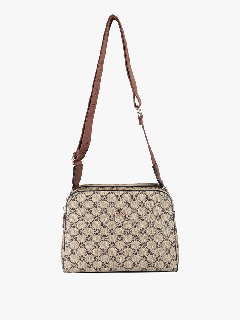 Borsa a tracolla da donna con stampe - marrone
