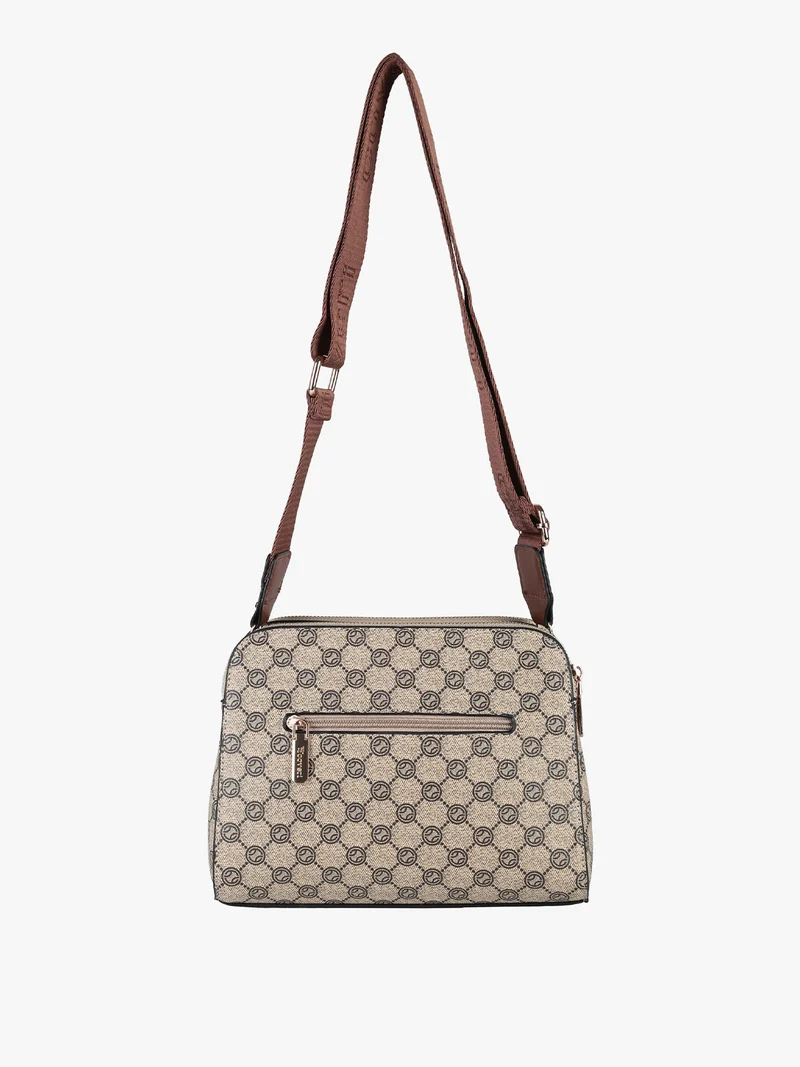 Borsa a tracolla da donna con stampe - marrone