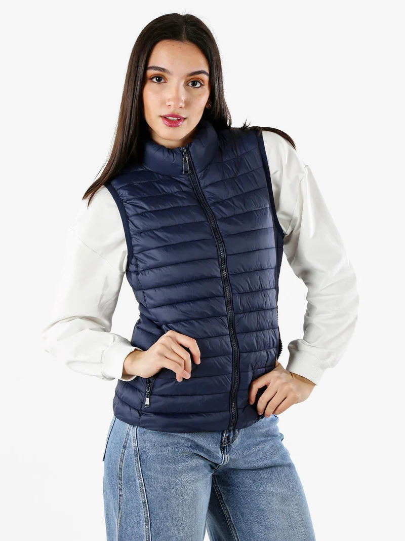 Giacca smanicata da donna - blu scuro