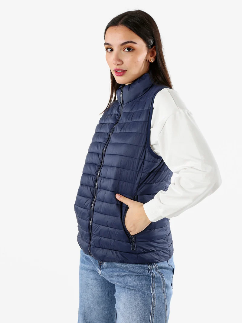 Giacca smanicata da donna - blu scuro