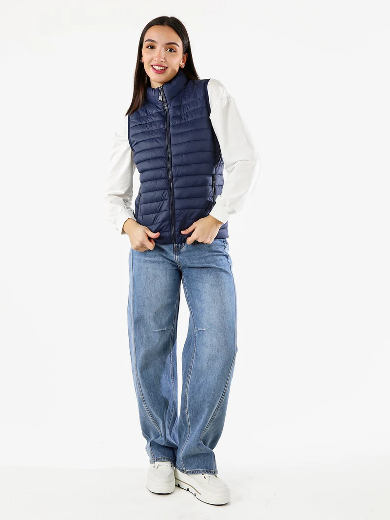 Giacca smanicata da donna - blu scuro