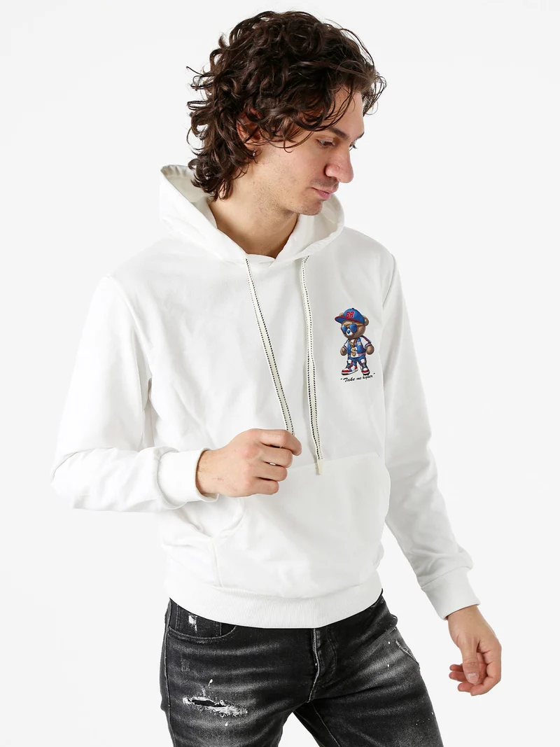 Felpa da uomo con cappuccio - bianco