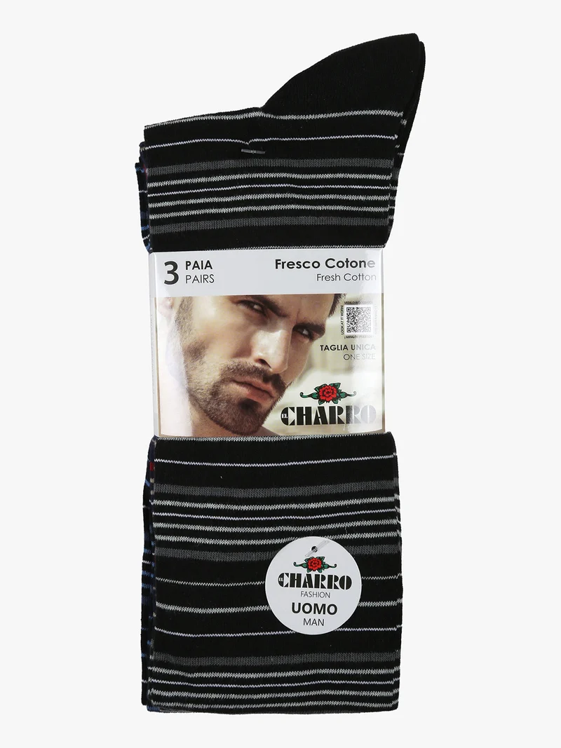 3 Paia di calze lunghe da uomo - blu