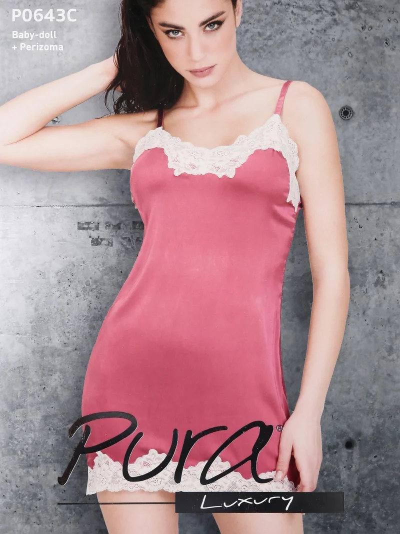 P0643C Baby doll + perizoma - fucsia