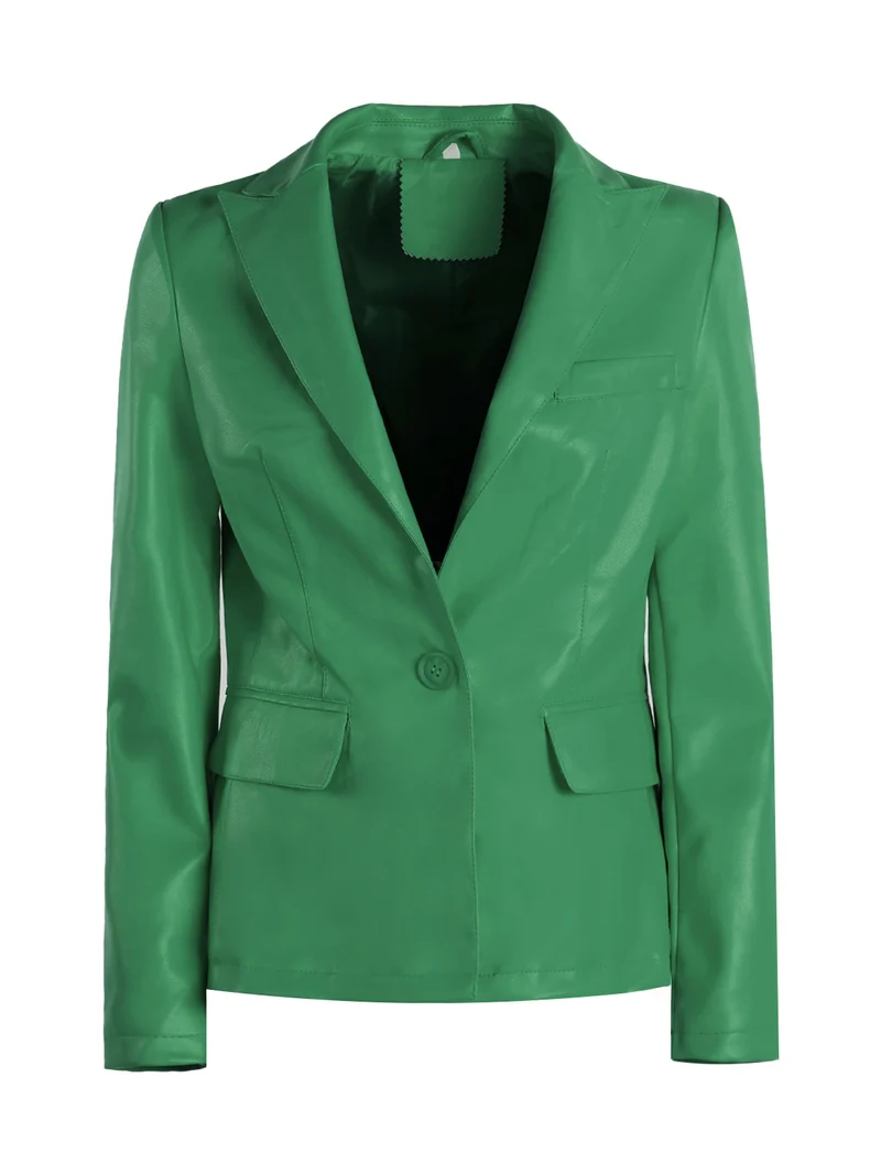 Giacca da donna in ecopelle - verde