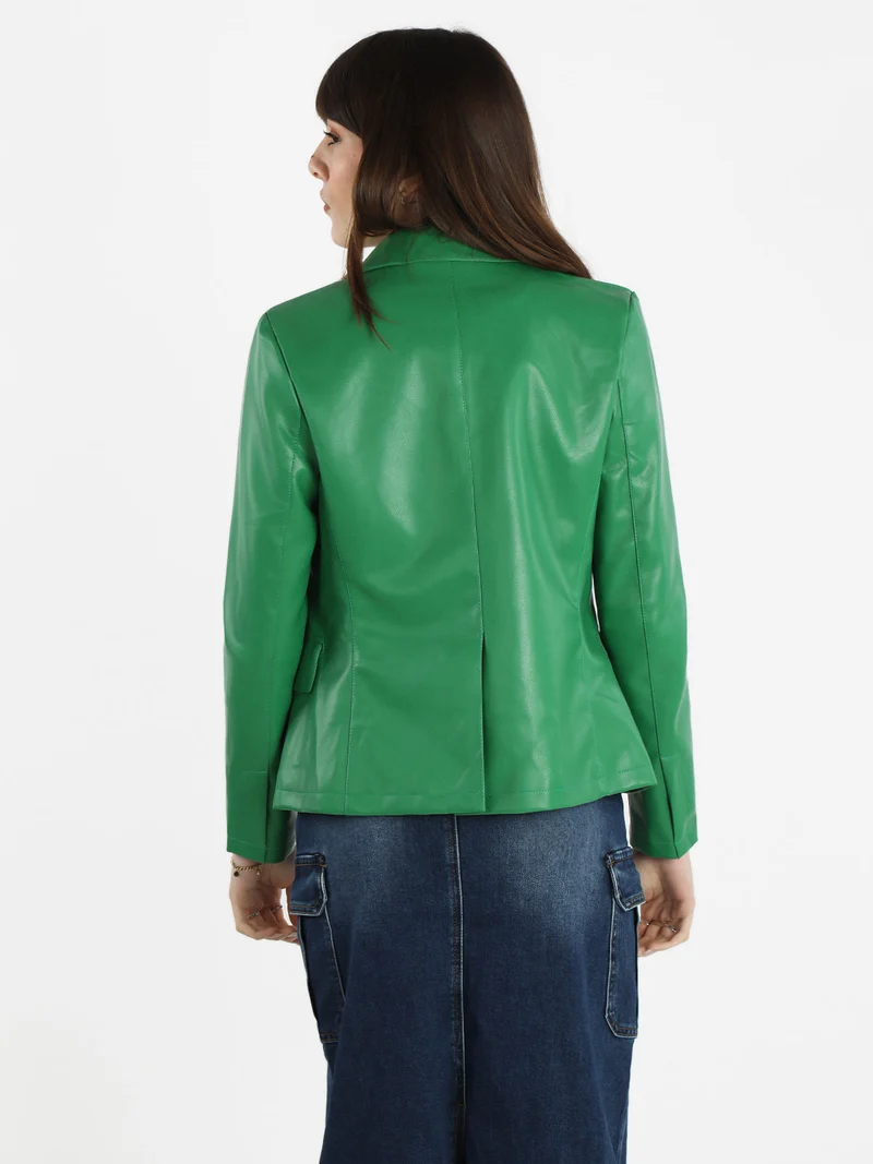 Giacca da donna in ecopelle - verde