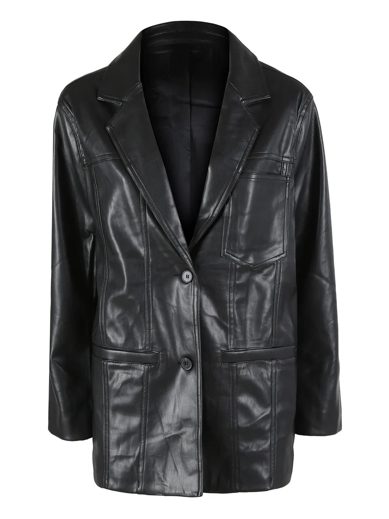 Giacca donna in ecopelle - nero
