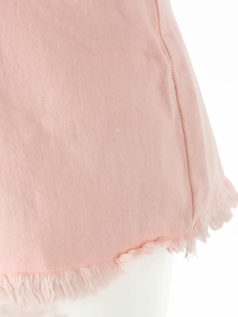 Shorts donna sfrangiati a vita alta - rosa