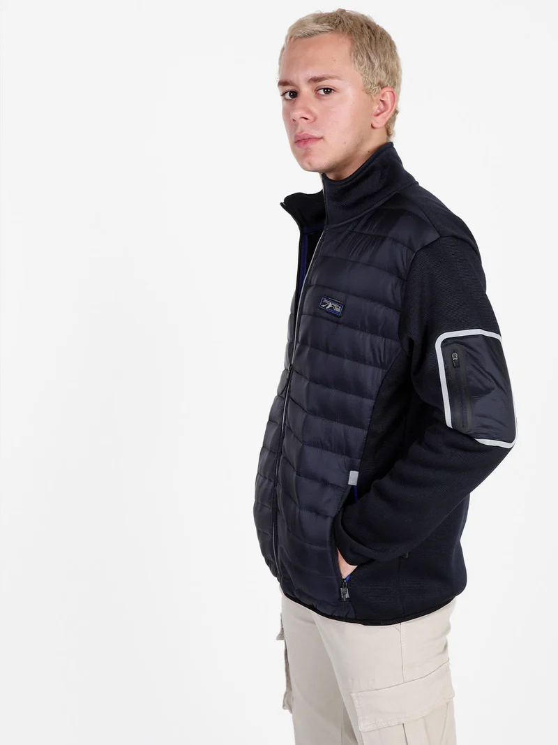 Giubbino da uomo con zip - blu scuro