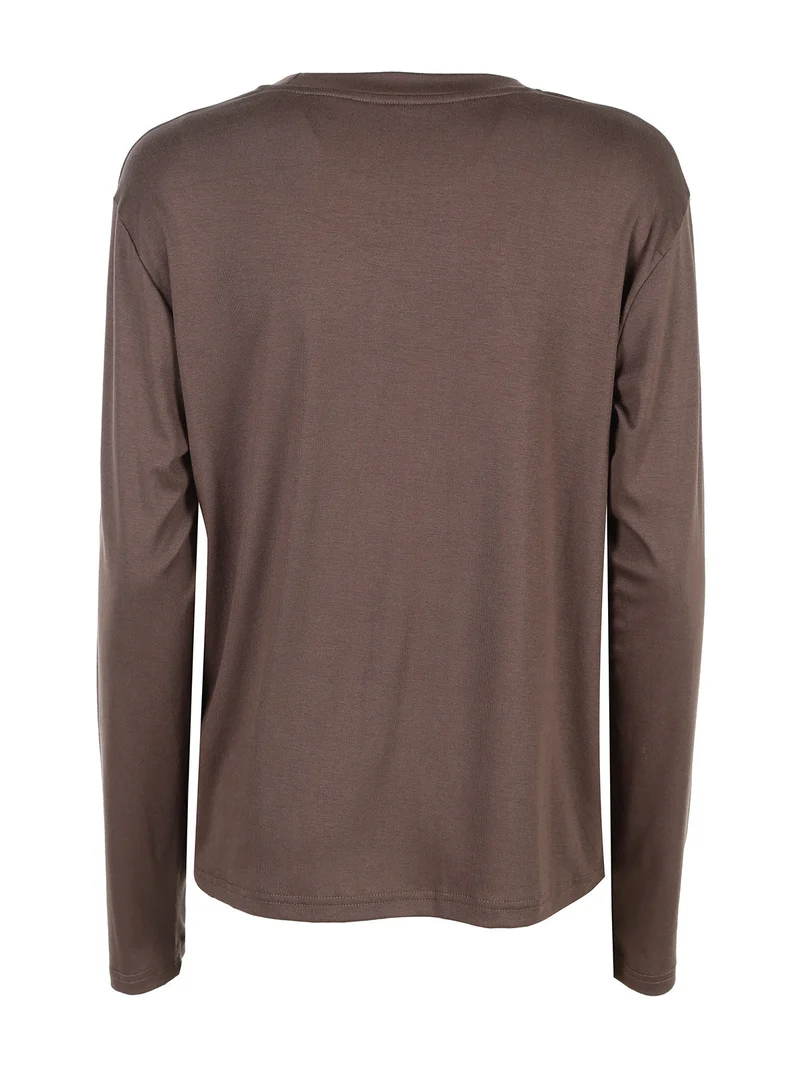 T-shirt donna a maniche lunghe - moro