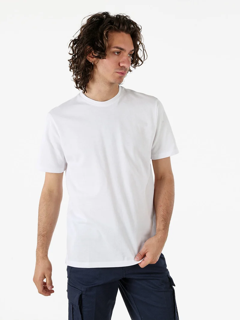 T-shirt girocollo da uomo in cotone - bianco
