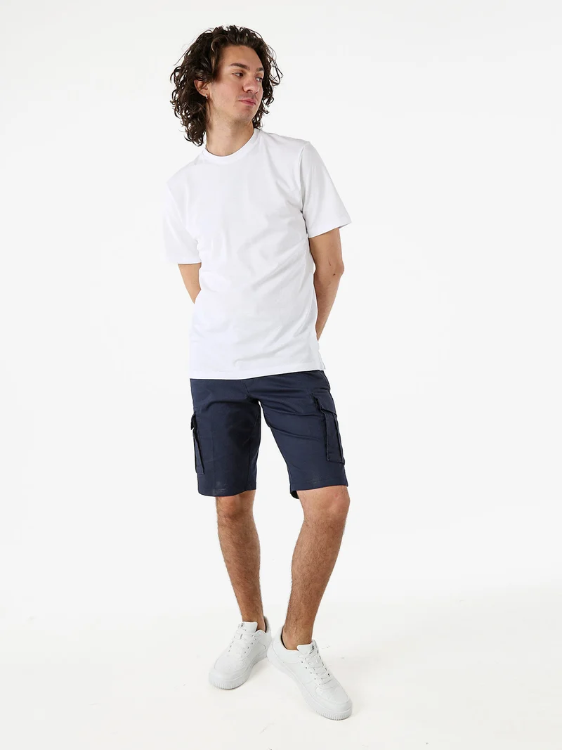 T-shirt girocollo da uomo in cotone - bianco