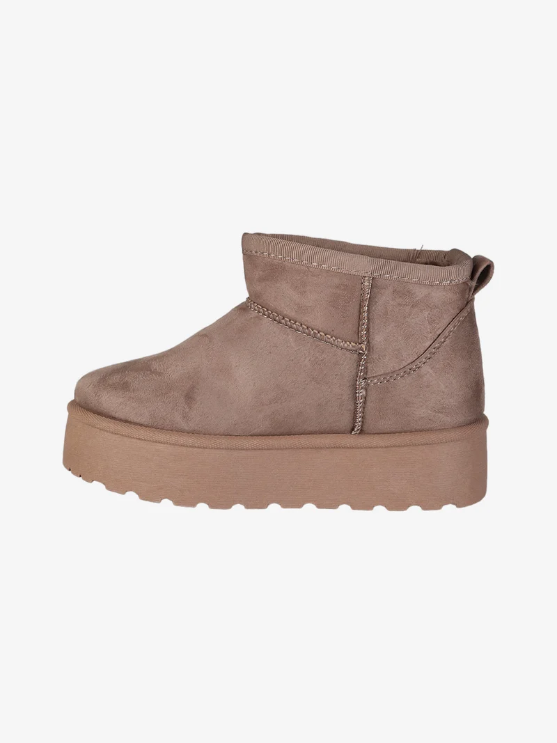 Stivaletti pelosi da bambina con platform - khaki