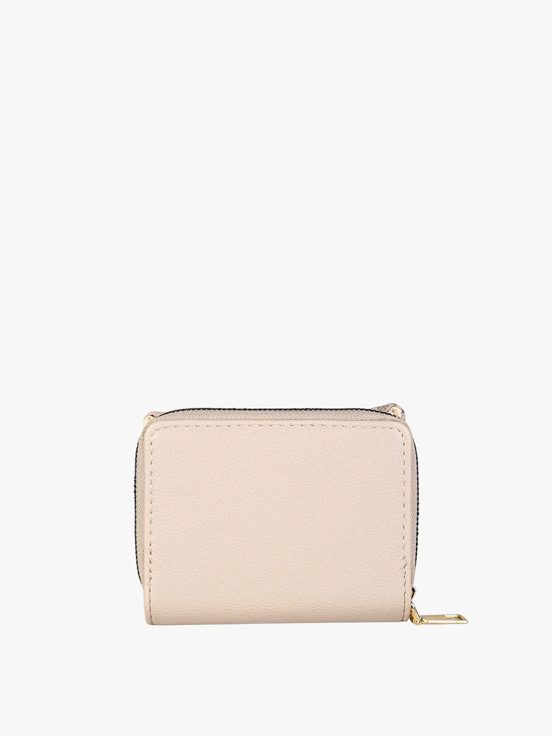 Portafoglio mini da donna con stampa monogramma - khaki