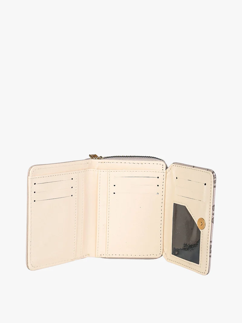 Portafoglio mini da donna con stampa monogramma - khaki