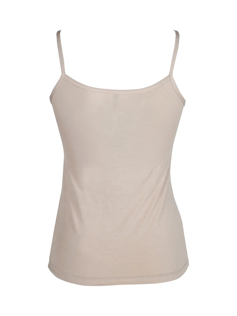 Canotta intima donna con pizzo - cipria