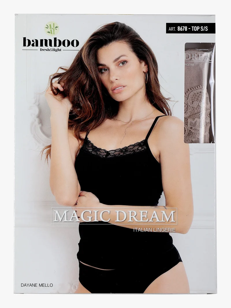 Canotta intima donna con pizzo - cipria