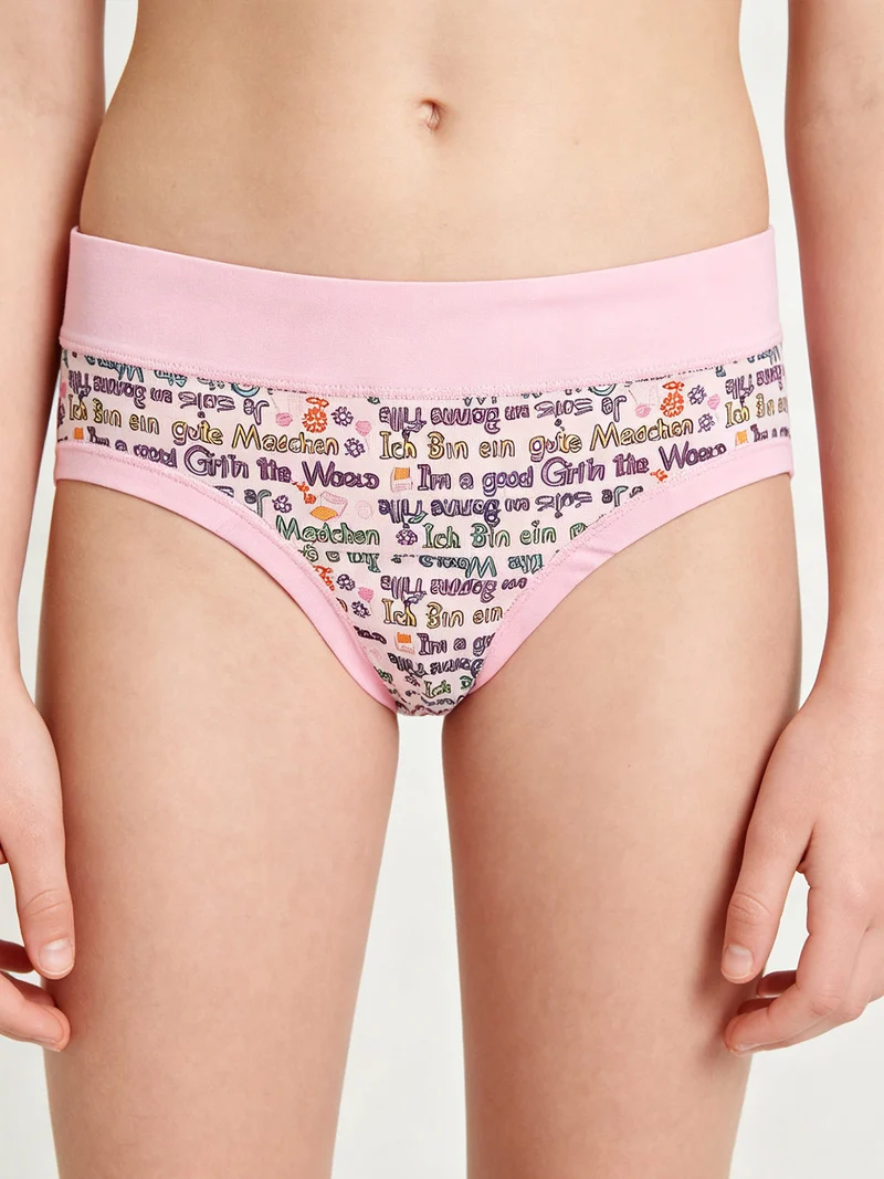 Slip da bambina in cotone con stampe - rosa