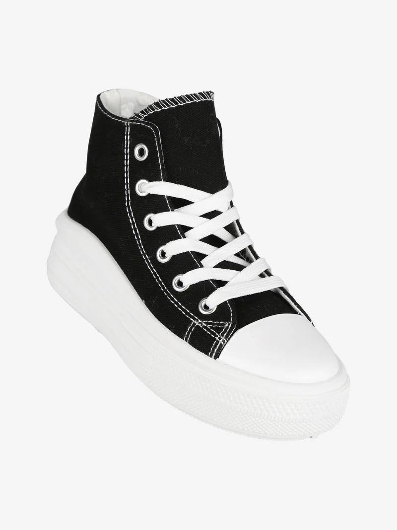 Sneakers alte da ragazza con platform - nero