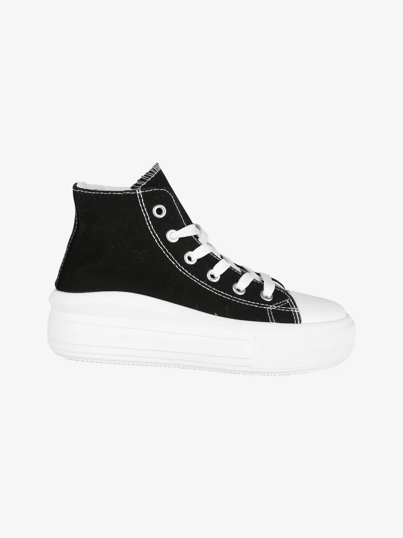 Sneakers alte da ragazza con platform - nero