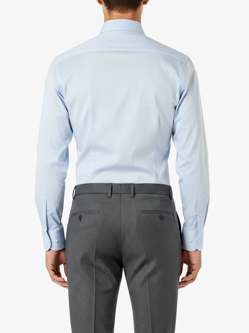 Camicia da uomo slim fit in cotone a maniche lunghe - azzurro
