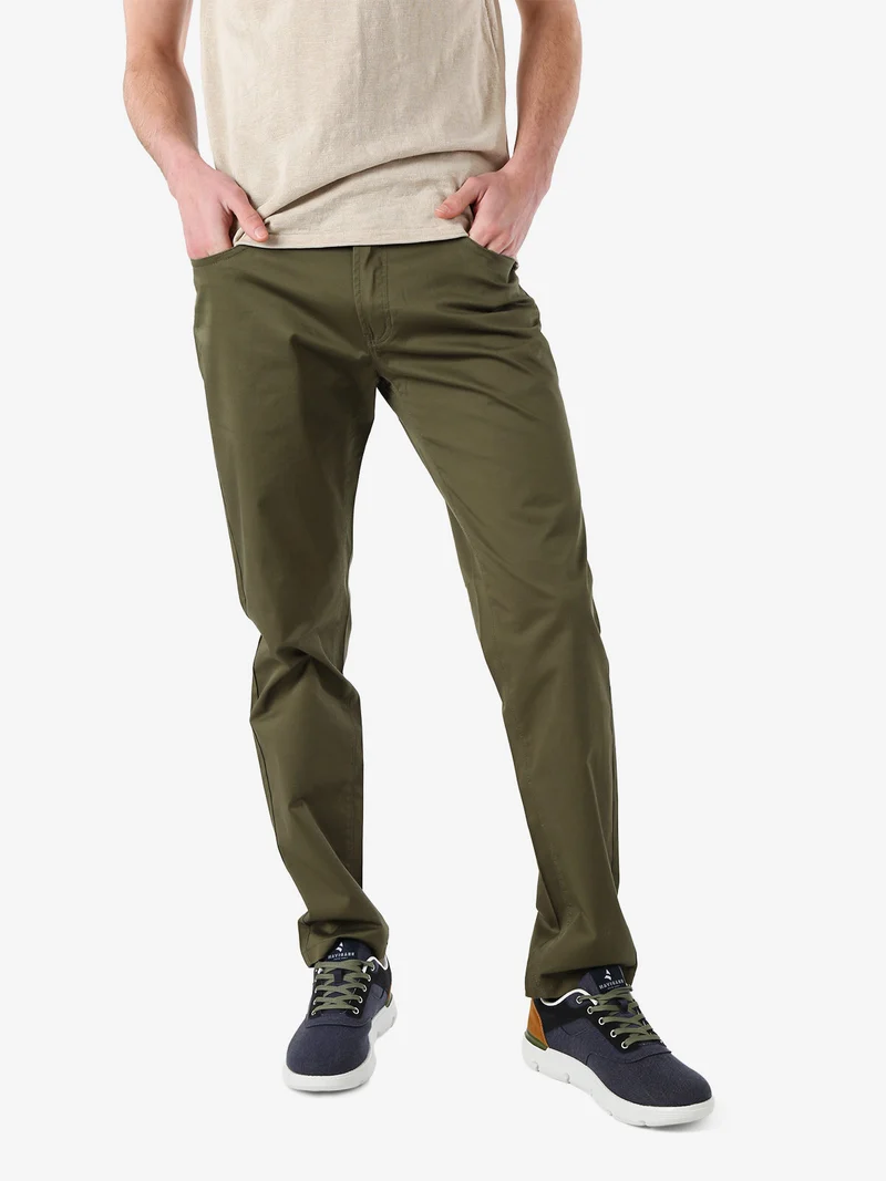 Pantaloni casual da uomo in cotone - militare