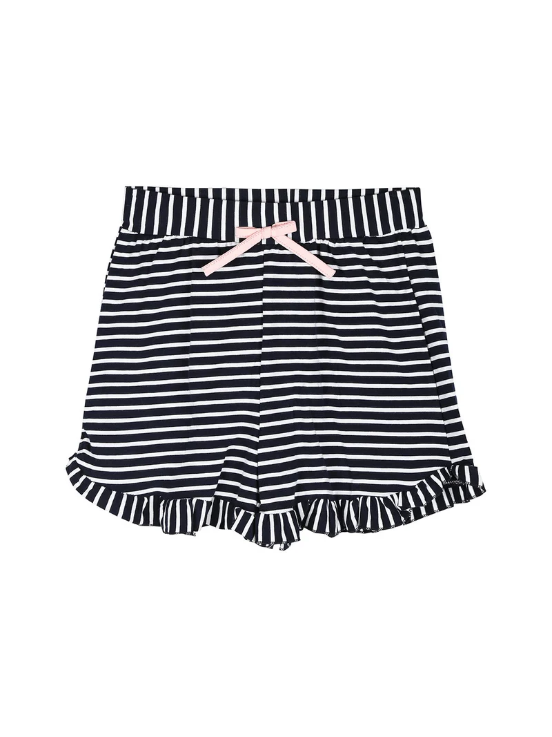 Completo corto da bambina 2 pezzi con shorts a righe - rosa