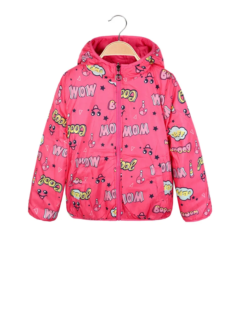 Giubbotto da bambina reversibile - fucsia