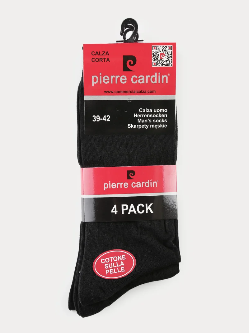 Calze corte da uomo tinta unita. Confezione da 4 paia - nero