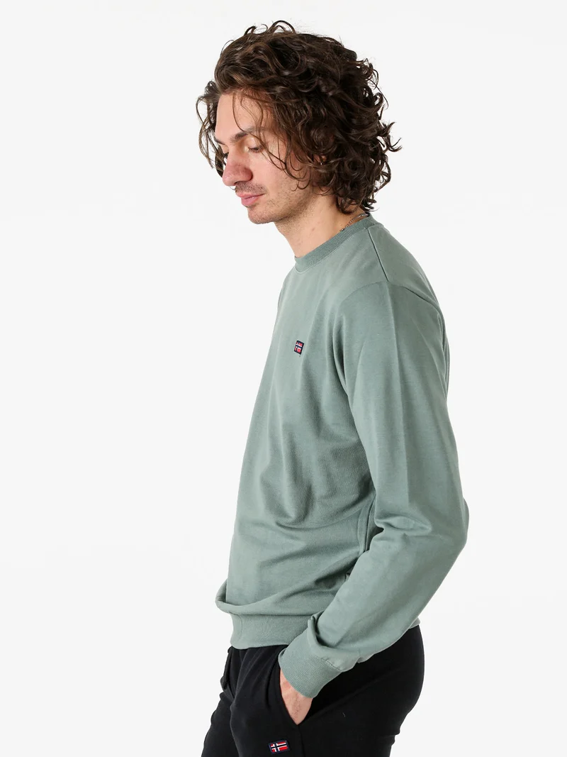 Felpa girocollo da uomo in misto cotone con logo - pistacchio
