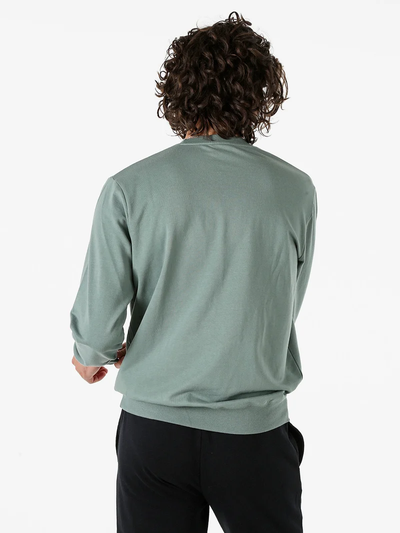 Felpa girocollo da uomo in misto cotone con logo - pistacchio