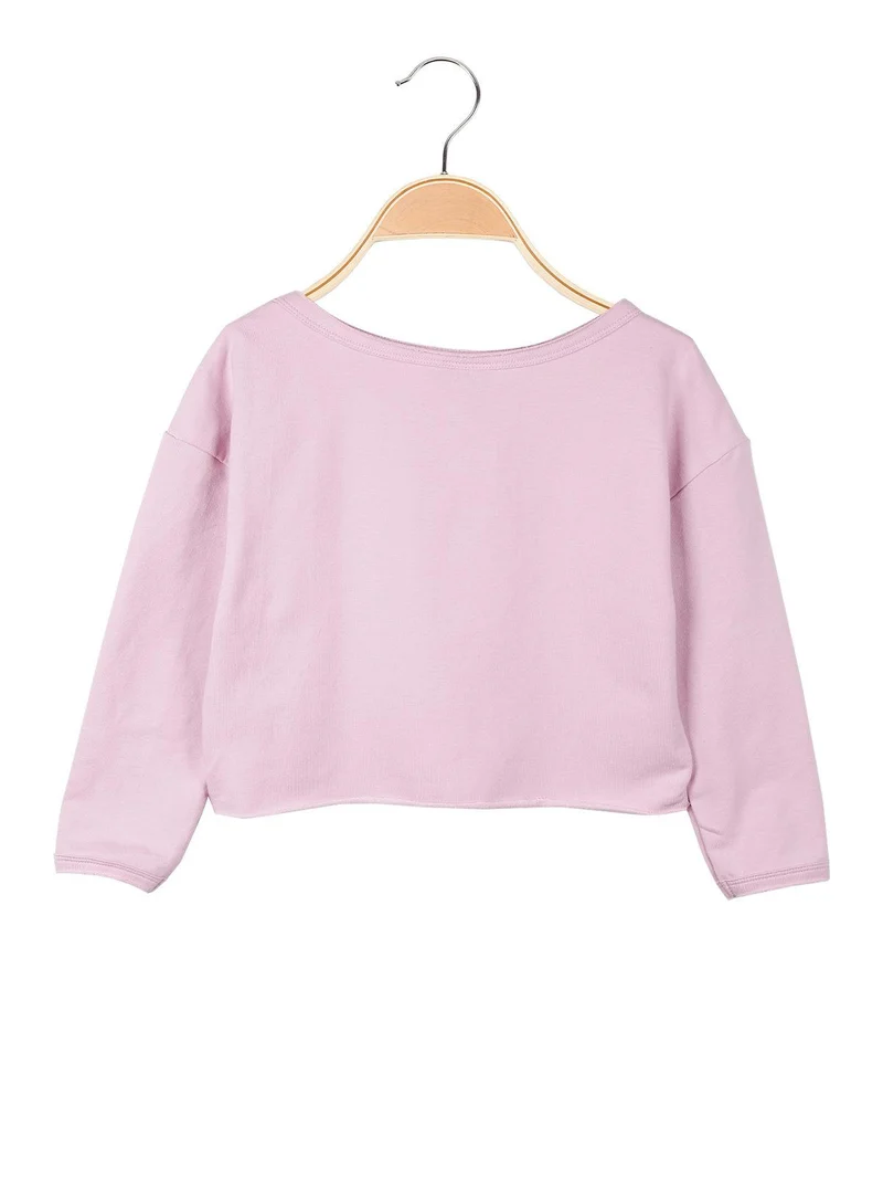 Felpa corta in cotone - rosa