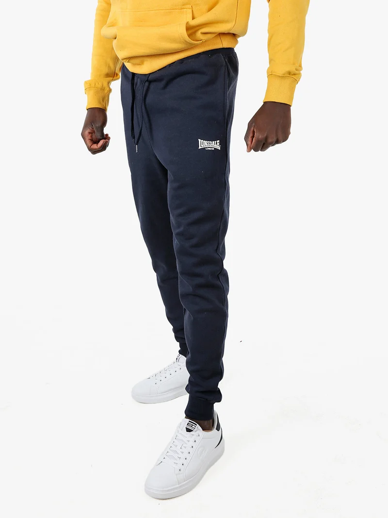 Pantaloni tuta da uomo con coulisse e polsini - blu scuro