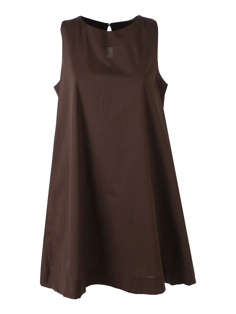 Abito smanicato da donna in cotone - moro
