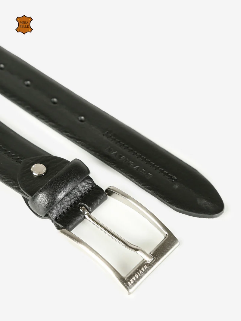 Cintura da uomo in pelle - nero