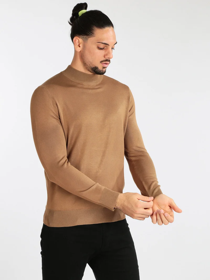 Maglia lupetto uomo - cammello
