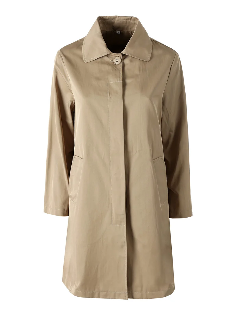 Trench impermeabile da donna con bottoni - khaki