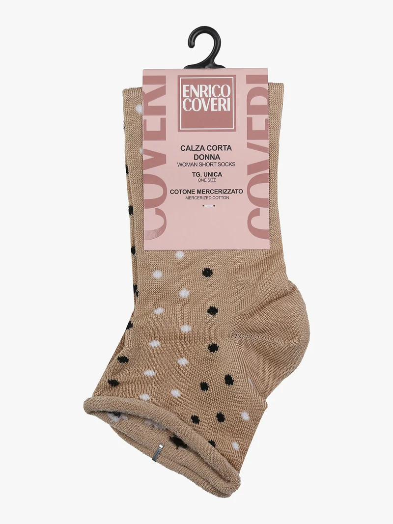 Calze corte da donna a pois - cammello