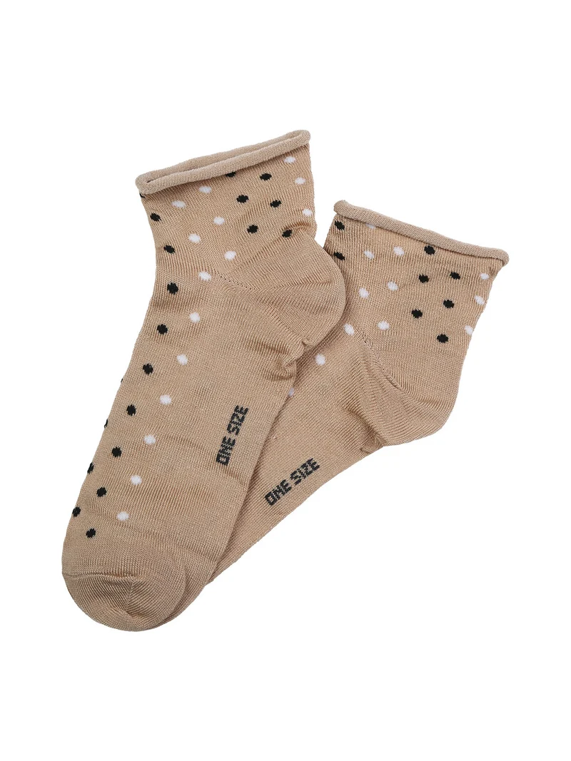 Calze corte da donna a pois - cammello