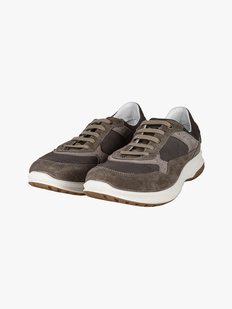 FIENO VESUVIO Sneakers in pelle scamosciata da uomo e mesh - militare