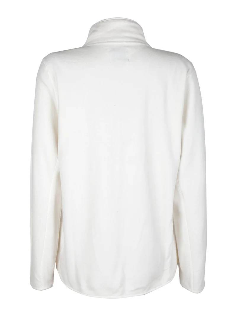 Felpa donna in pile full zip taglie grandi - bianco