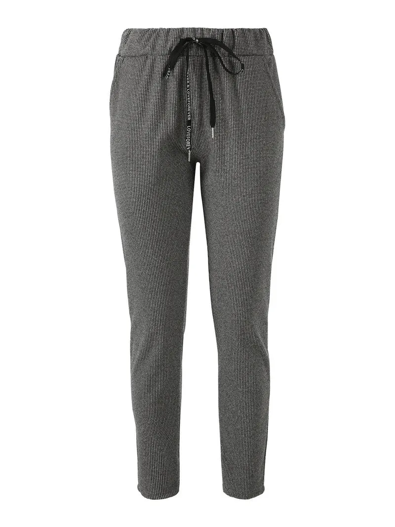 Pantaloni donna jogger effetto flanella - nero