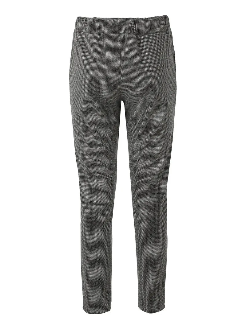 Pantaloni donna jogger effetto flanella - nero