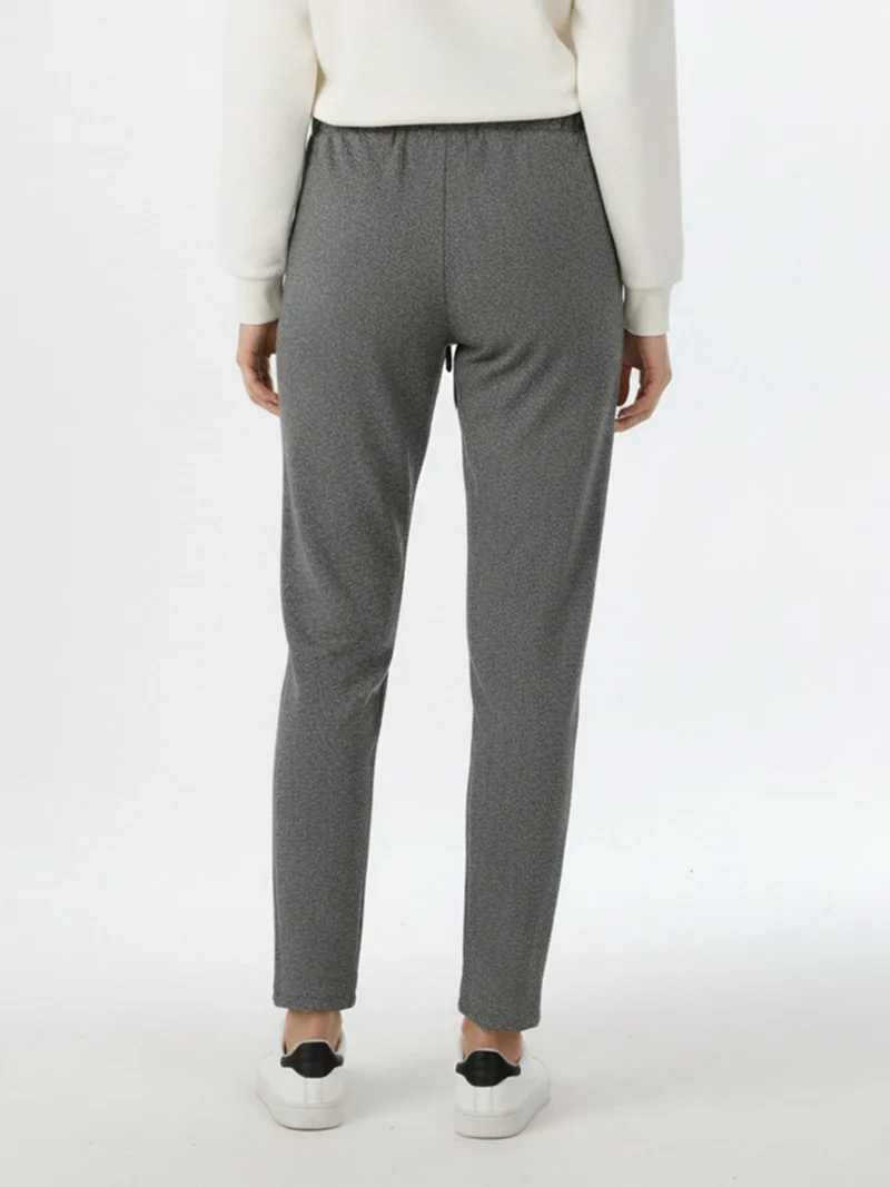 Pantaloni donna jogger effetto flanella - nero