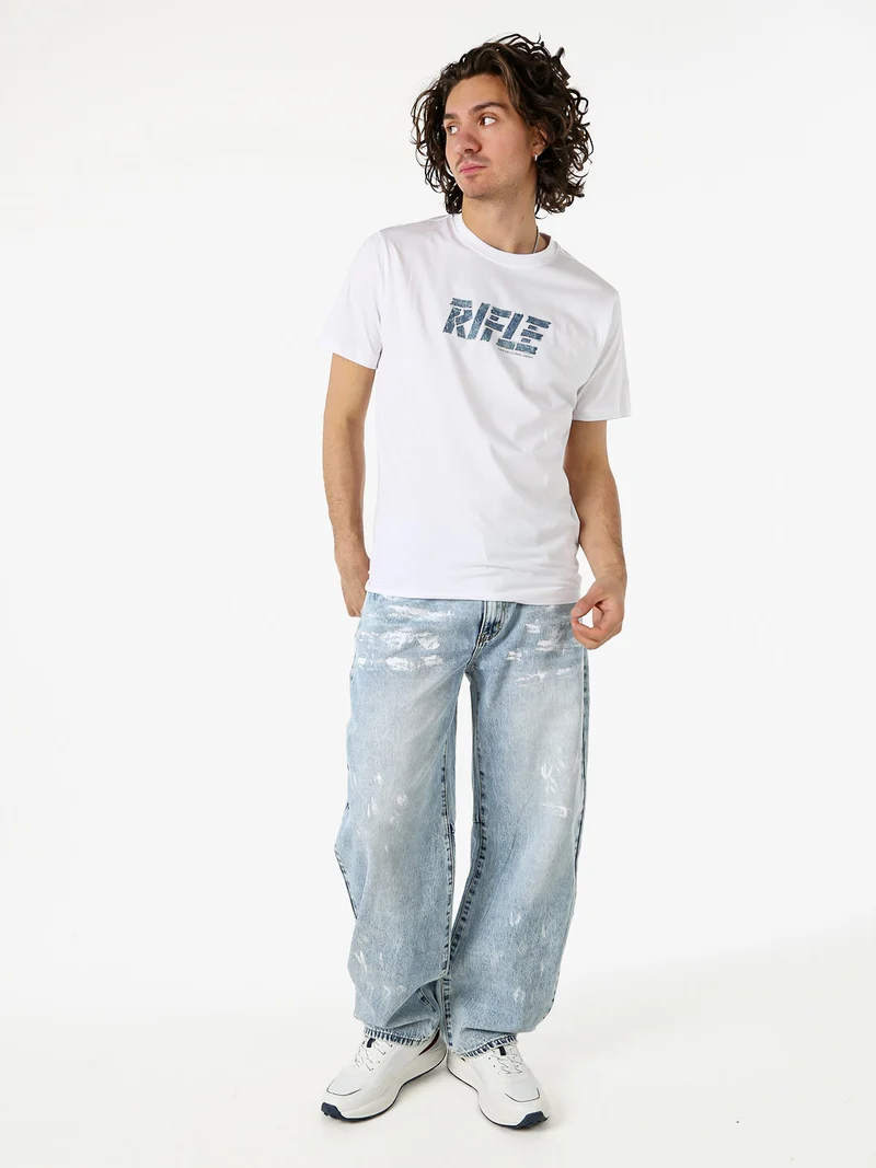 Jeans baggy da uomo con dettagli effetto vernice - jeans