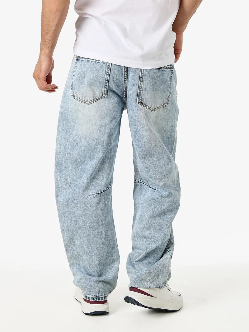 Jeans baggy da uomo con dettagli effetto vernice - jeans